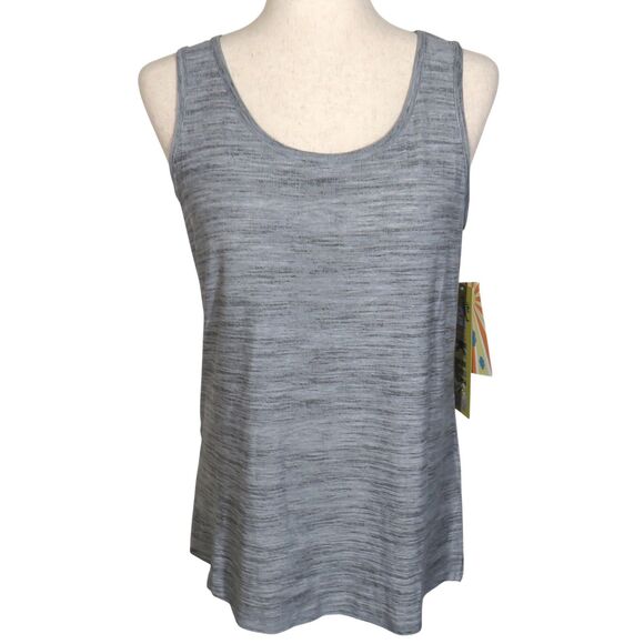 Muk Luks Soft Stretchy Cloud Knit Gray Space Dyed Tank Top Size Small - Picture 1 of 8
